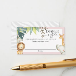 Cute Safari Gil babyduschblare raffle biljett Tilläggskort