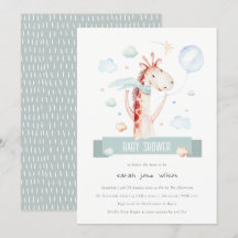 Cute Safari Giraffe Star Cloud Balloon Baby Shower