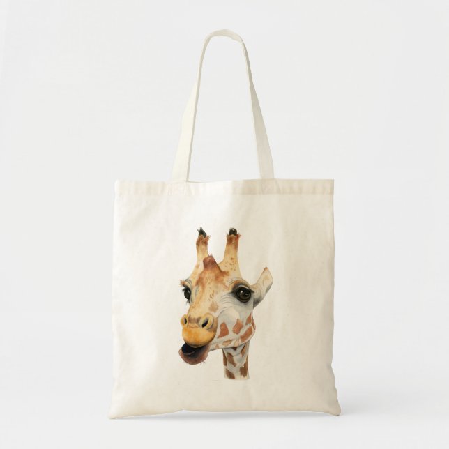 Cute Safari Giraffe Watercolor Tygkasse (Framsidan)