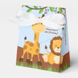 Cute Safari Jungle Animal Boy Tält Favor Box Presentaskar