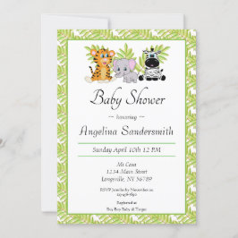 Cute Safari Jungle Animals Baby Shower-inbjudan Inbjudningar
