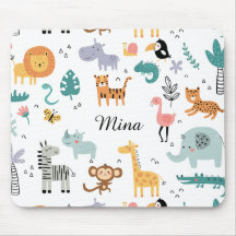 Cute Safari Jungle Animals Personalized Baby Name