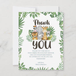 Cute Safari Jungle Baby djur Tack Kort