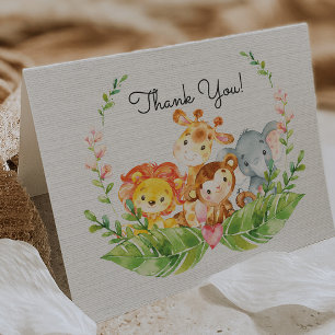 Cute Safari Jungle Baby Shower Tackkort