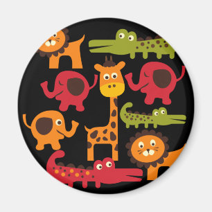 Cute Safari Jungle Zoo Animals Skriv ut gåvor Magnet