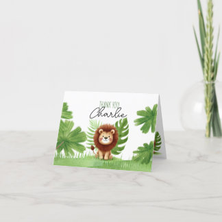 Cute Safari Lion Birthday Tack Kort