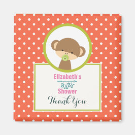 Cute Safari Monkey Baby Shower Tack Magnet