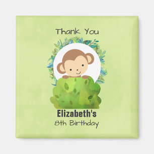 Cute Safari Monkey Birthday Tack Magnet
