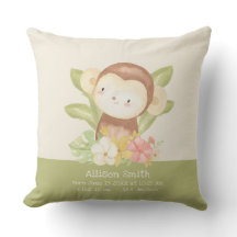 Cute Safari Monkey Grönt Rand Birdstat