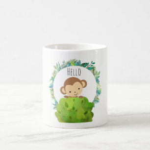 Cute Safari Monkey Hej Kaffemugg