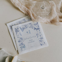 Cute Safari Toile de Jouy | Blue Baby Shower