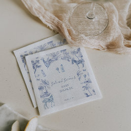 Cute Safari Toile de Jouy | Blue Baby Shower Pappersservett