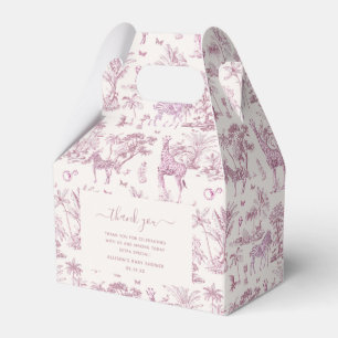 Cute Safari Toile de Jouy Favoriter för rosa bab Presentaskar