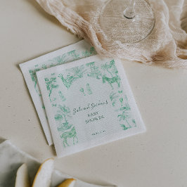 Cute Safari Toile de Jouy | Mint Baby Shower Pappersservett
