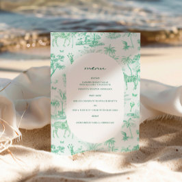 Cute Safari Toile de Jouy | Mint Baby Shower Poster