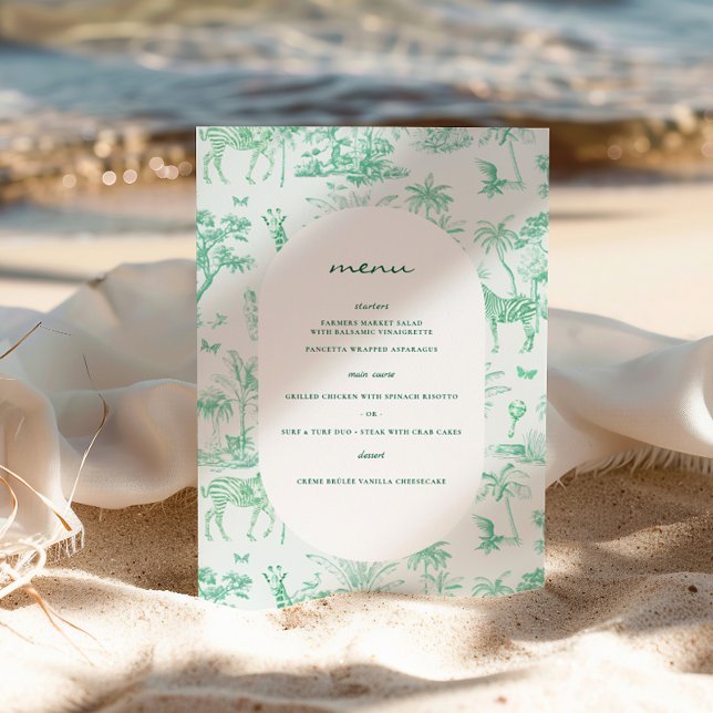 Cute Safari Toile de Jouy | Mint Baby Shower Poster (Skapare uppladdad)