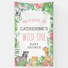 Cute Safari Vild 1 Baby Shower Välkommen