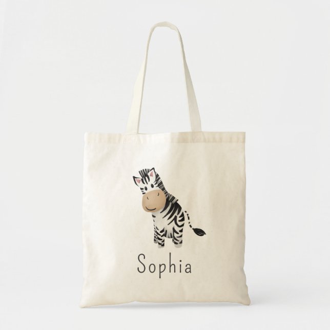 Cute Safari Zebra Kids Tygkasse (Framsidan)