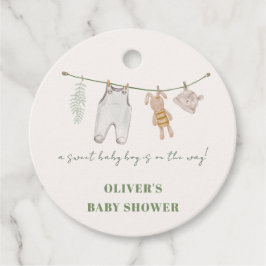 Cute Sage Grönt Boho Boy Clothes Baby Shower Gåvor Etiketter