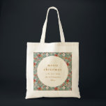 Cute Sage Grönt Botanical Anpassningsbar God jul Tygkasse<br><div class="desc">Cute Sage Grönt Botanisk Anpassningsbar 2 Foto God jul Tote Bag</div>