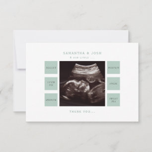 Cute Sage Ultrasound Baby Shower Tack Kort