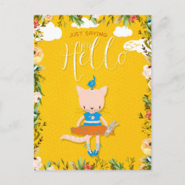 Cute säger bara Hej till dig Vykort