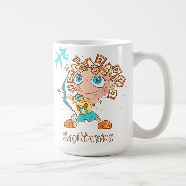 Cute Sagittarius Kid Kaffemugg (Höger)