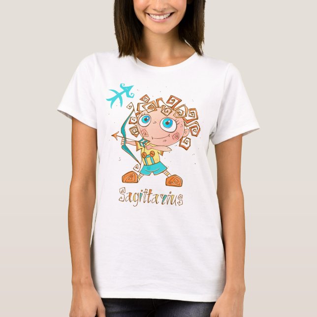 Cute Sagittarius Kid T Shirt (Framsida)