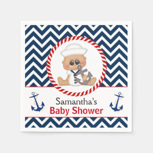 Cute Sailor Boy Nautical Baby Shower Pappersservett