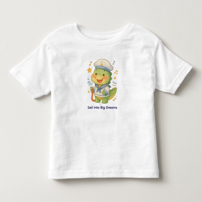 Cute Sailor Dinosaur – Dino Jobs T Shirt (Framsida)