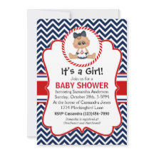 Cute Sailor Girl Nautical Baby Shower