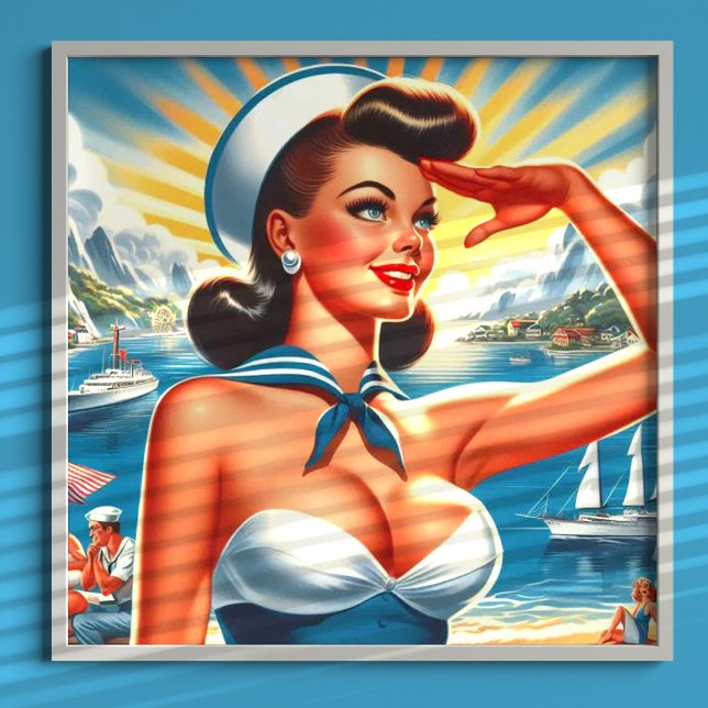 Cute Sailor Nautical Pin-up Poster (Skapare uppladdad)