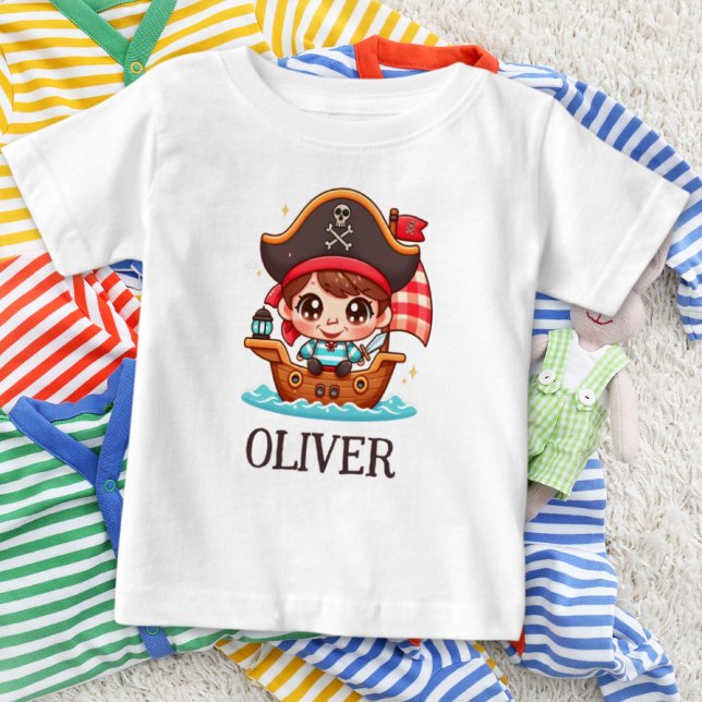 Cute Sailor Pirat Kid och Pirat Frakt T Shirt (Skapare uppladdad)