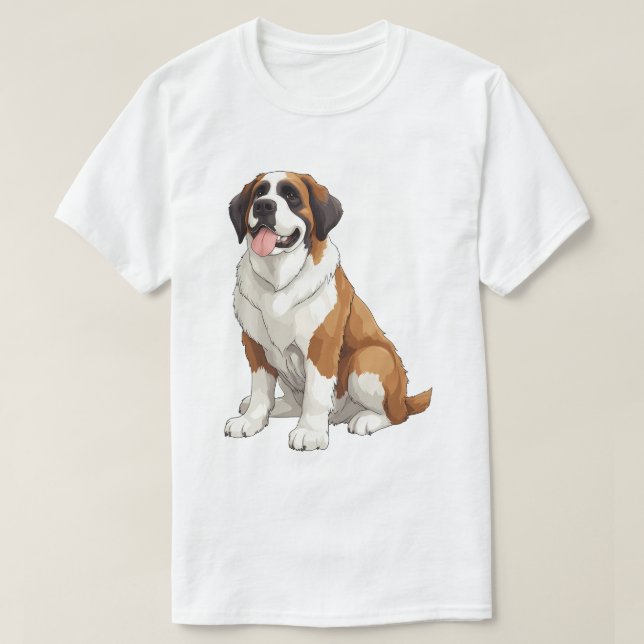 Cute Saint Bernard Dog  T Shirt (Design framsida)