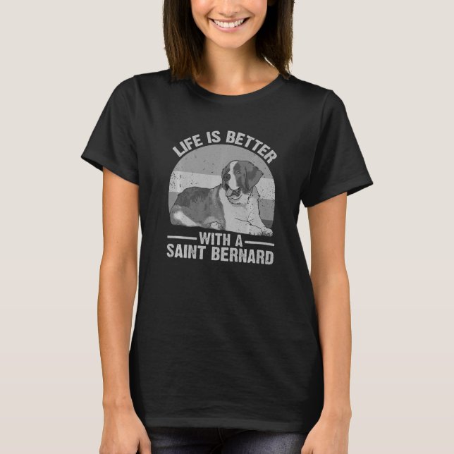 Cute Saint Bernard För manar Women Saint Bernard H T Shirt (Framsida)