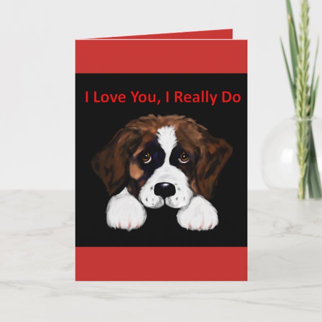 Cute Saint Bernard Kort (Framsida)