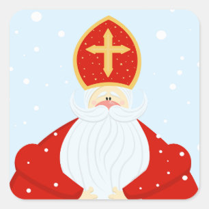 Cute Saint Nicholas Fyrkantigt Klistermärke
