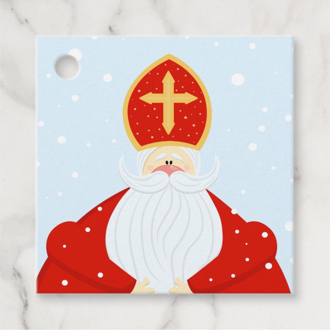 Cute Saint Nicholas Gåvor Etiketter (Framsida)
