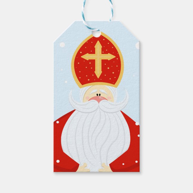 Cute Saint Nicholas Presentetikett (Framsidan)