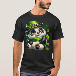 Cute Saint patrick Panda Irish Klöver Lucky Pand T Shirt