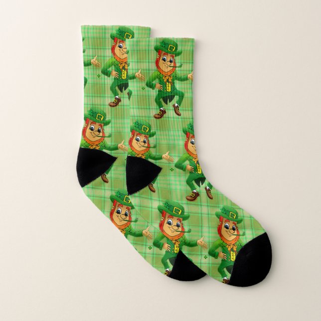 Cute Saint patrick's day Grönt Play Leprechaun Strumpor (Par)