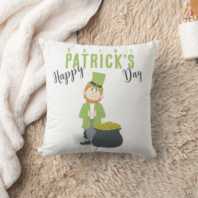 Cute Saint patrick's day Leprechaun Anpassningsbar Kudde (Filt)