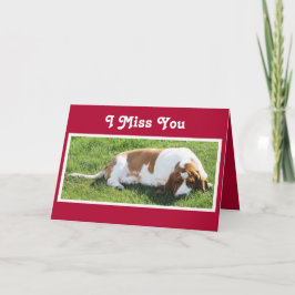 Cute "Saknade dig"-kort med basset Hound & Cupcoa Kort