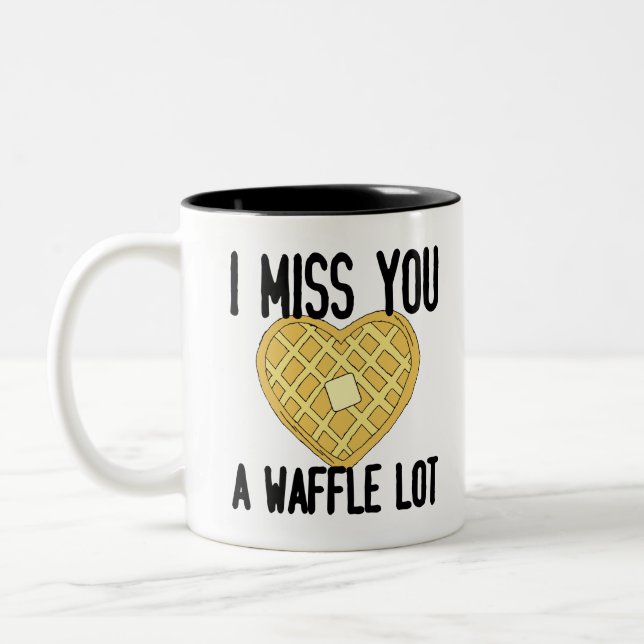 Cute Saknade någon citerar jag missar en WaffleLot Två-Tonad Mugg (Vänster)