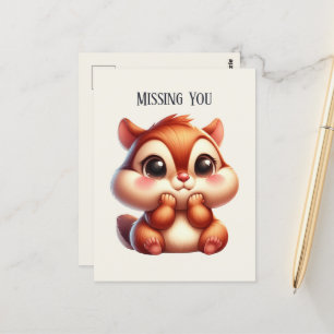 Cute Saknar dig ekorre Vykort