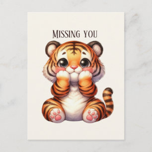 Cute Saknar dig tiger Vykort