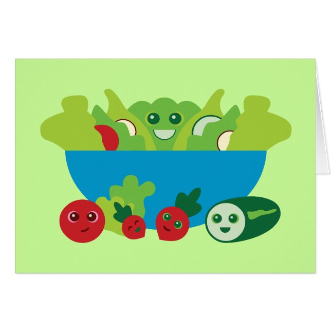 Cute Salad Hälsningskort (Framsidan Horizontal)