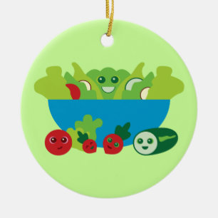 Cute Salad Julgransprydnad Keramik