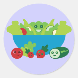Cute Salad Runt Klistermärke