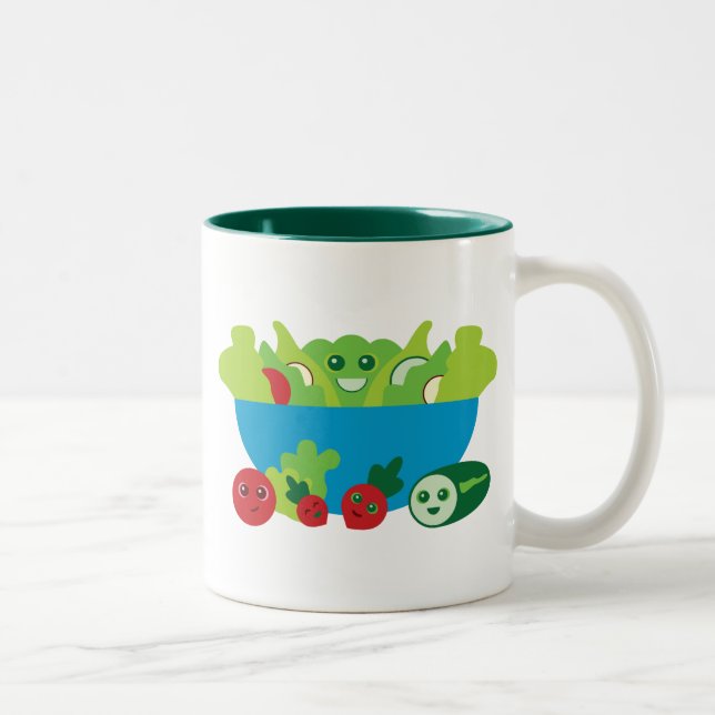 Cute Salad Två-Tonad Mugg (Höger)